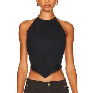 GANNI Melange Knit Halter Top